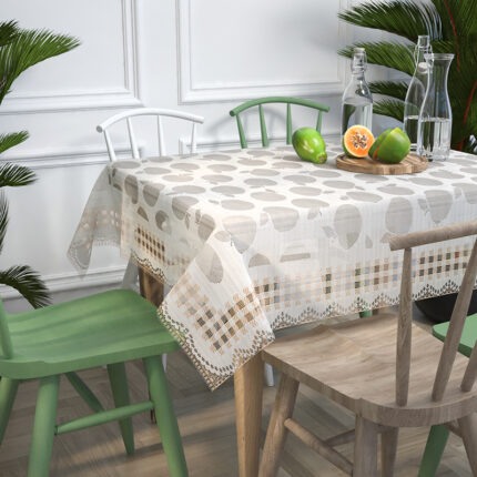 силуэты яблок и груш на клетчатой кайме